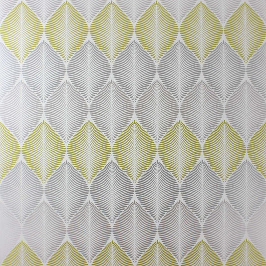Leaf Fall Wallpaper - Green/ Grey/White - Osborne & Little - W6591-01 - Premier Wallcovering