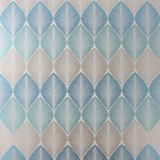 Leaf Fall Wallpaper - Metallic Peacock/Turquoise - Osborne & Little - W6591-02 - Premier Wallcovering