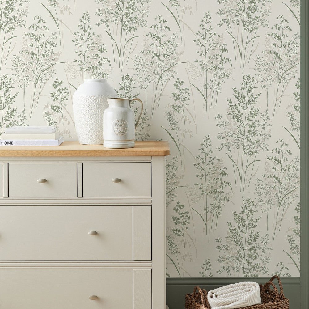 Leaf Sprigs Wallpaper - Natural Green - Next - 128823 - Premier Wallcovering