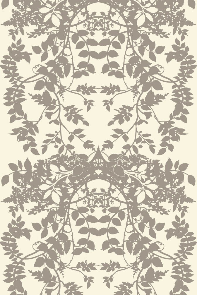 Leaf Superwide Wallpaper - Grey on Ivory - Timorous Beasties - SWP/LEF/IVY/03 - Premier Wallcovering