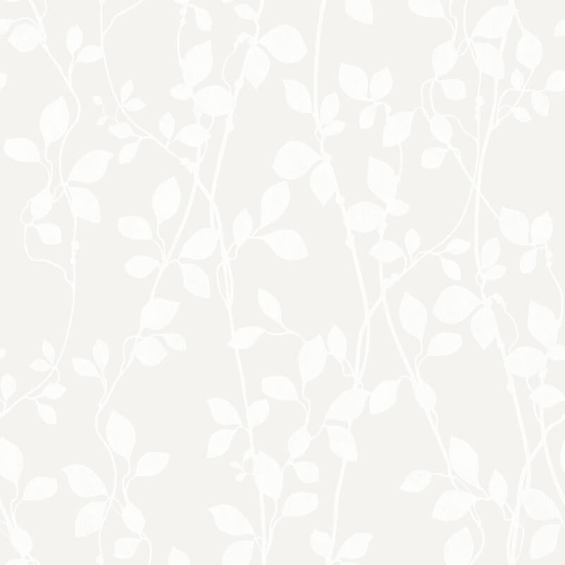 Leaf Trail Wallpaper - White - SK Filson - DE41856 - Premier Wallcovering