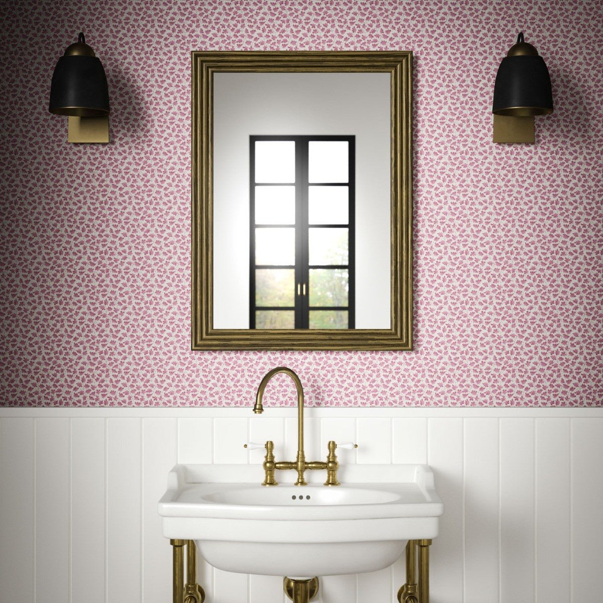 Leaf Trail Wallpaper - Pink - Warner House - Premier Wallcovering