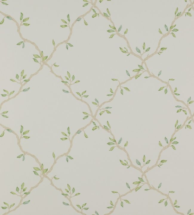 Leaf Trellis Wallpaper - Ivory/Green - Colefax & Fowler - 07706/03 - Premier Wallcovering