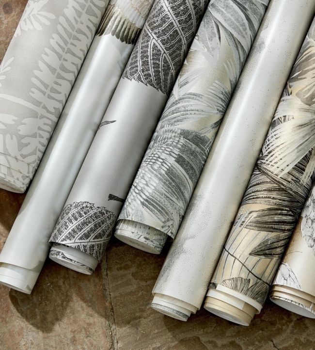 Leaf Wallpaper - Slate/Silver - HTEW112608 - Harlequin - Premier Wallcovering