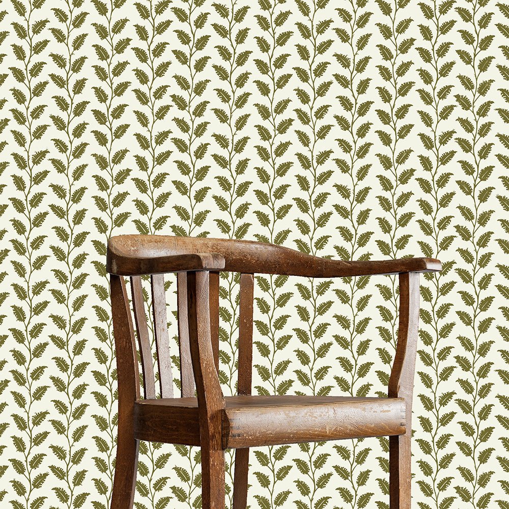 Leaf Wiggle Wallpaper - Trixie - Ringhill White - Josephine Munsey - LEA-032-044 - Premier Wallcovering