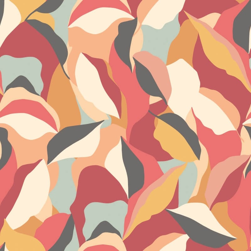 Leafy Patchwork Wallpaper - Spice Mix - Hoopla Walls - HWA1157W - Premier Wallcovering