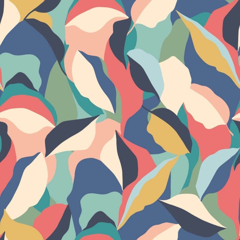 Leafy Patchwork Wallpaper - Navy Twist - Hoopla Walls - HWA1155W - Premier Wallcovering