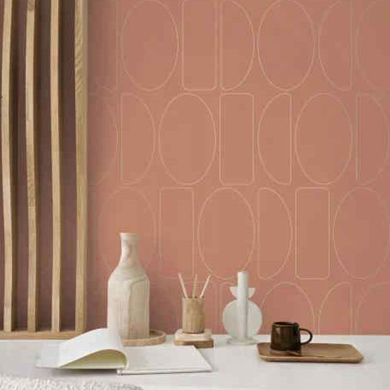 Legerete Alchimie Wallpaper - Terracotta - Casadeco - 89923596 - Premier Wallcovering