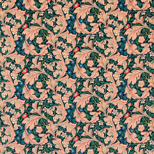 Leicester Velvet Fabric - Cosmo Pink/Indigo - Morris & Co - 227211 - Premier Wallcovering