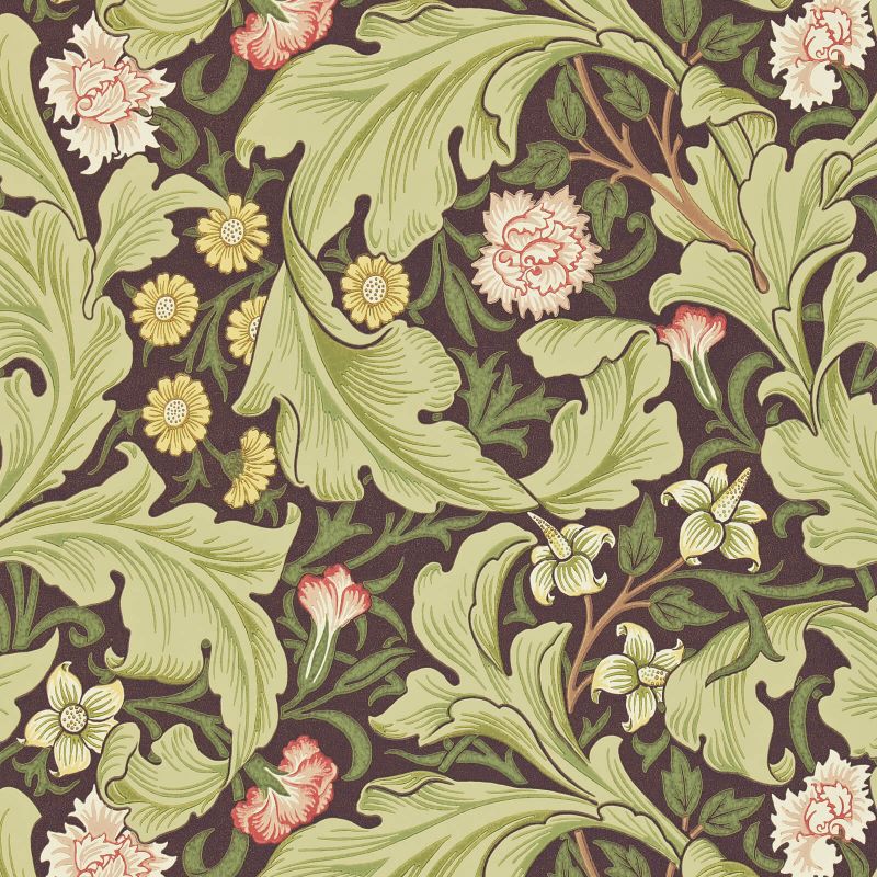Leicester Wallpaper - Chocolate/Olive - 212542 - Morris & Co - Premier Wallcovering