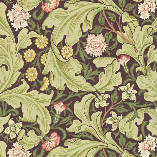 Leicester Wallpaper - Chocolate/Olive - 212542 - Morris & Co - Premier Wallcovering