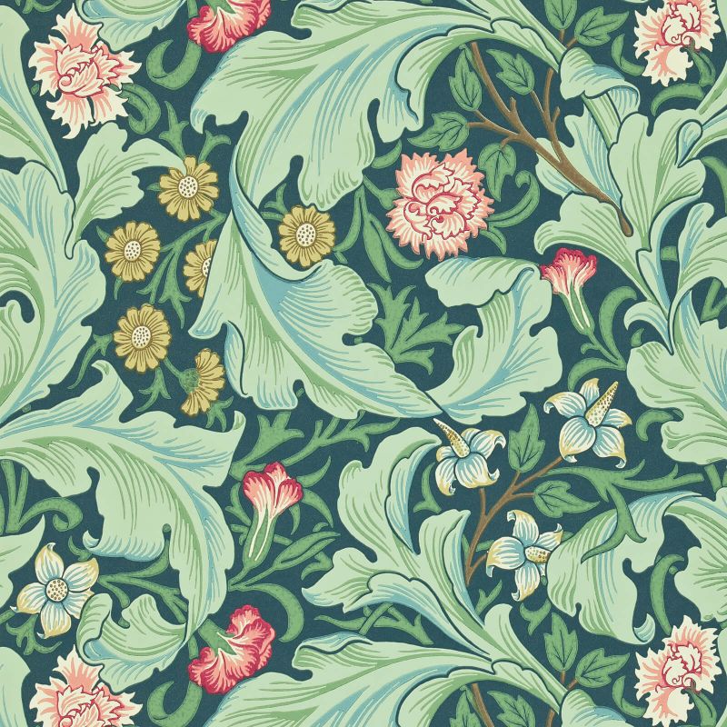 Leicester Wallpaper - Woad/Sage - Morris & Co - 216864 - Premier Wallcovering
