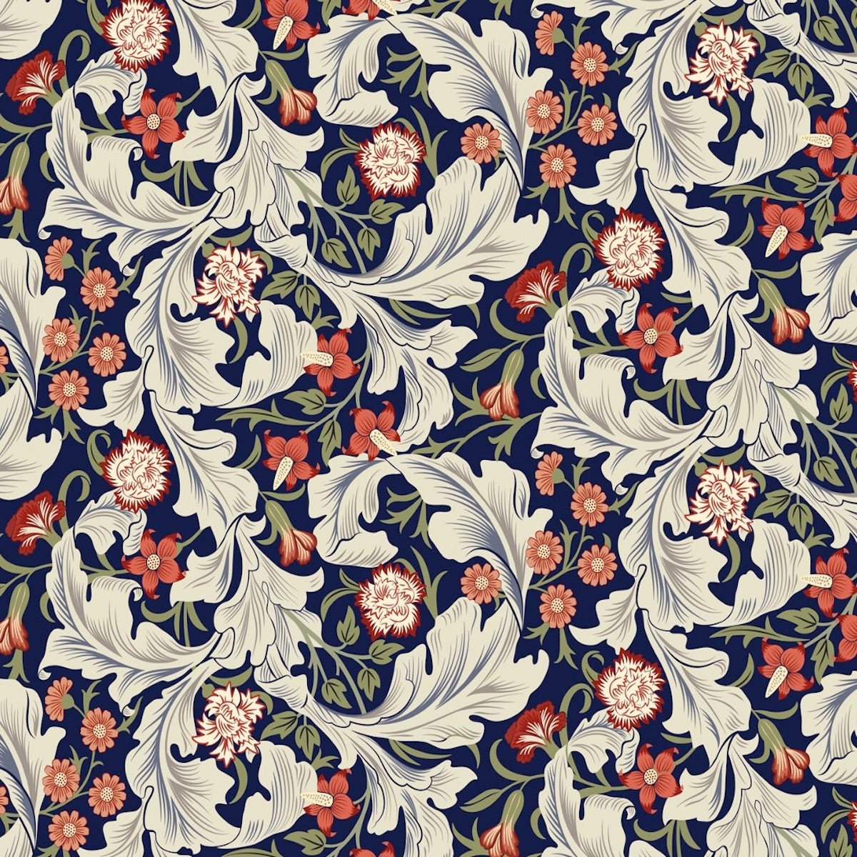 Morris Collections - 1062 - Leicester Wallpaper - Royal Blue - Premier Wallcovering