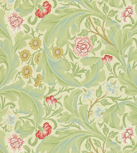 Leicester Wallpaper - Green/Coral - 212543 - Morris & Co - Premier Wallcovering