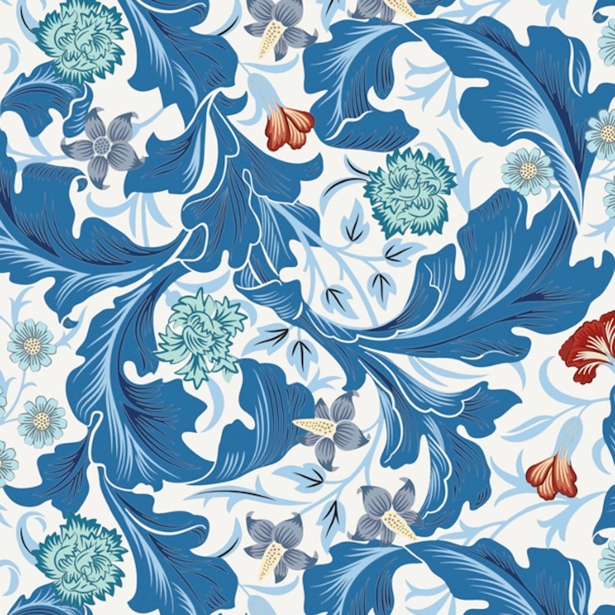 Morris Collections - 1060 - Leicester Wallpaper - Sky - Premier Wallcovering