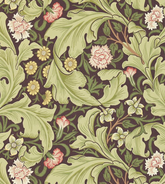 Leicester Wallpaper - Chocolate/Olive - 212542 - Morris & Co - Premier Wallcovering