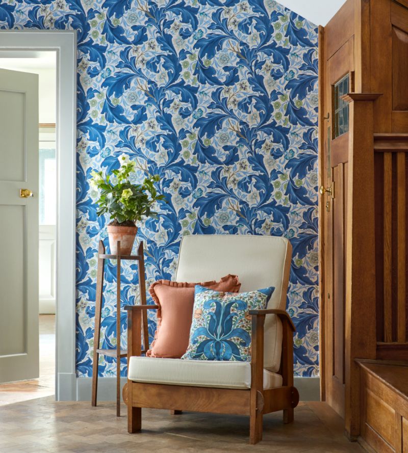 Leicester Wallpaper - Woad/Sage - Morris & Co - 216864 - Premier Wallcovering