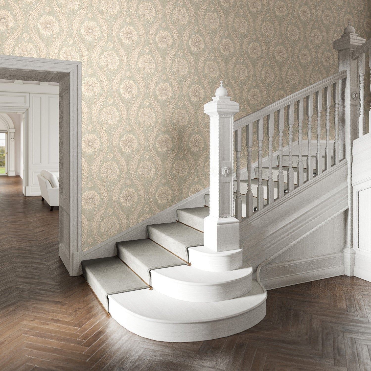 Leilani Wallpaper - Eggshell - Warner House - Premier Wallcovering