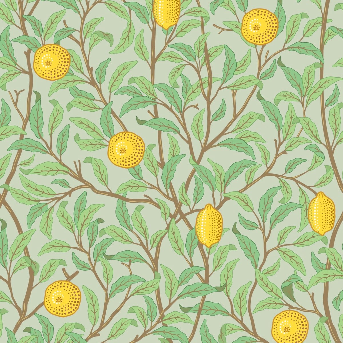 Morris Collections - 1046 - Lemon Tree Wallpaper - Olive Green - Premier Wallcovering