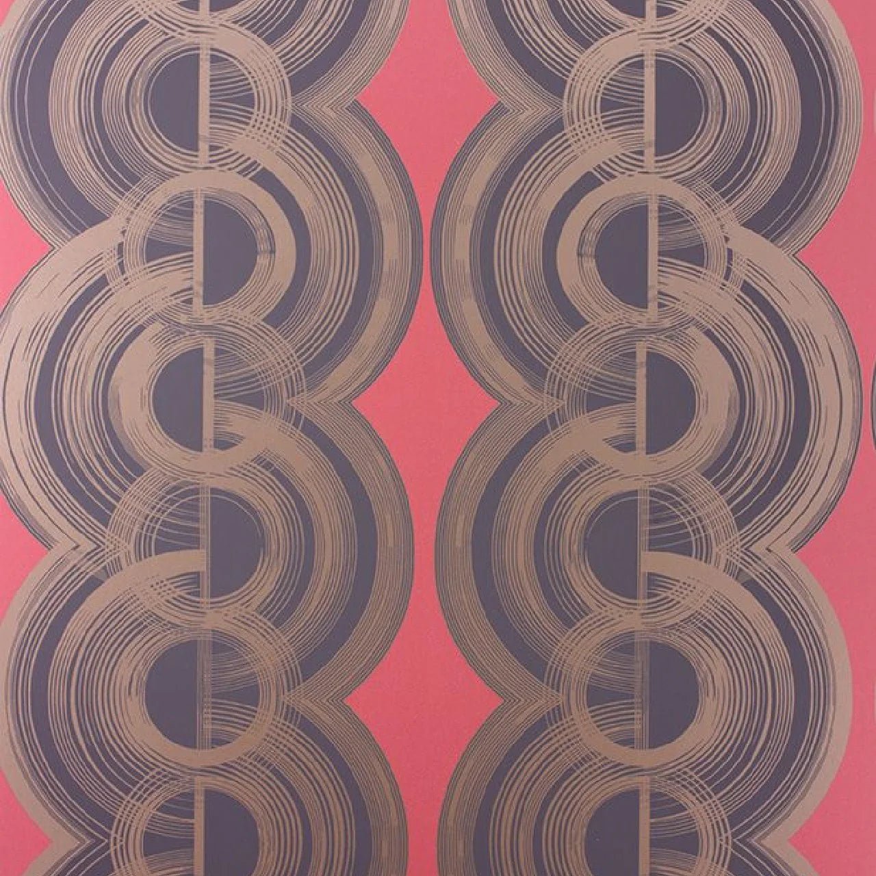 Lempicka Wallpaper - Coral & Dark Dove - Osborne & Little - W6898-01 - Premier Wallcovering