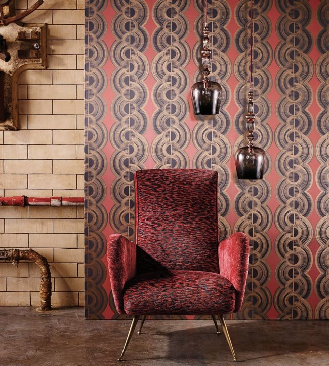 Lempicka Wallpaper - Stone & Pale Slate - Osborne & Little - W6898-02 - Premier Wallcovering