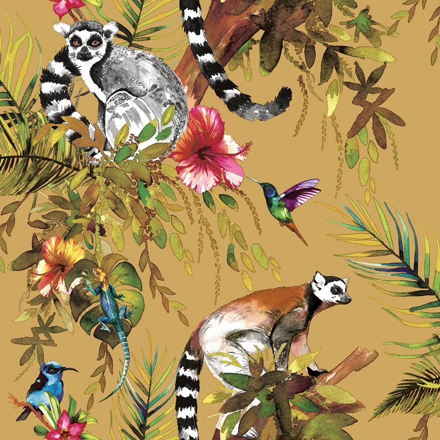 Lemur Wallpaper - Ochre - Holden Décor - 13050 - Premier Wallcovering