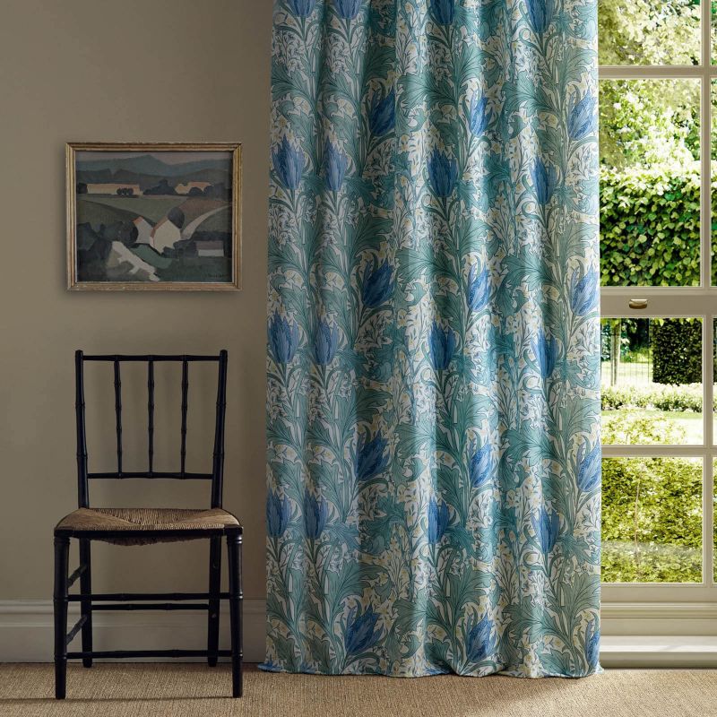 Lent Lily Fabric - Cornflower Blue - Morris & Co - 227380 - Premier Wallcovering