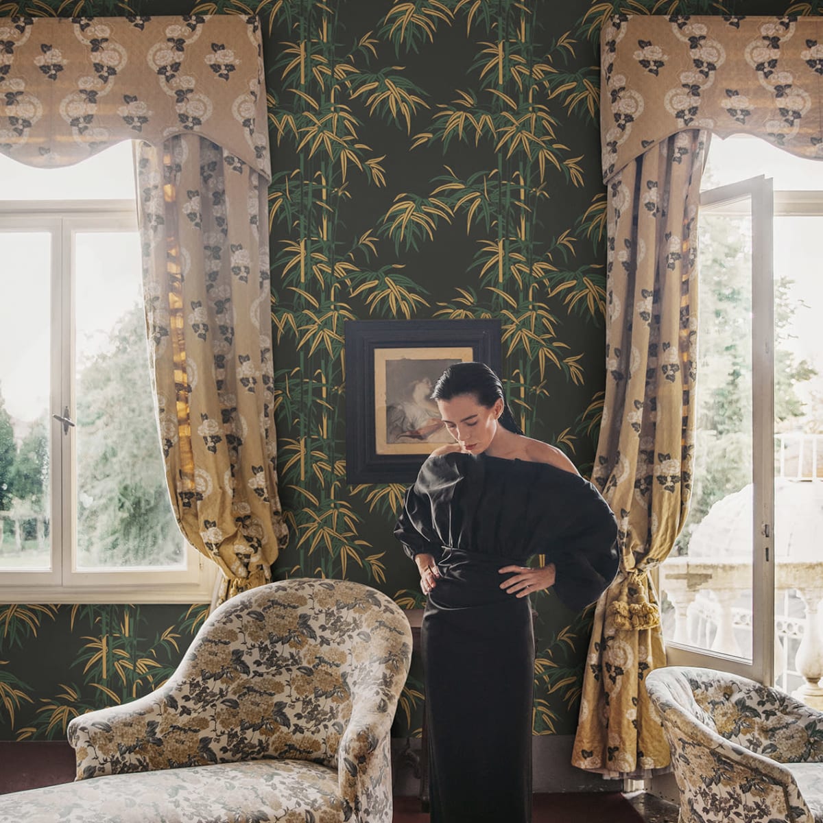 Leon Wallpaper - Charcoal - Sandberg - S10446 - Premier Wallcovering