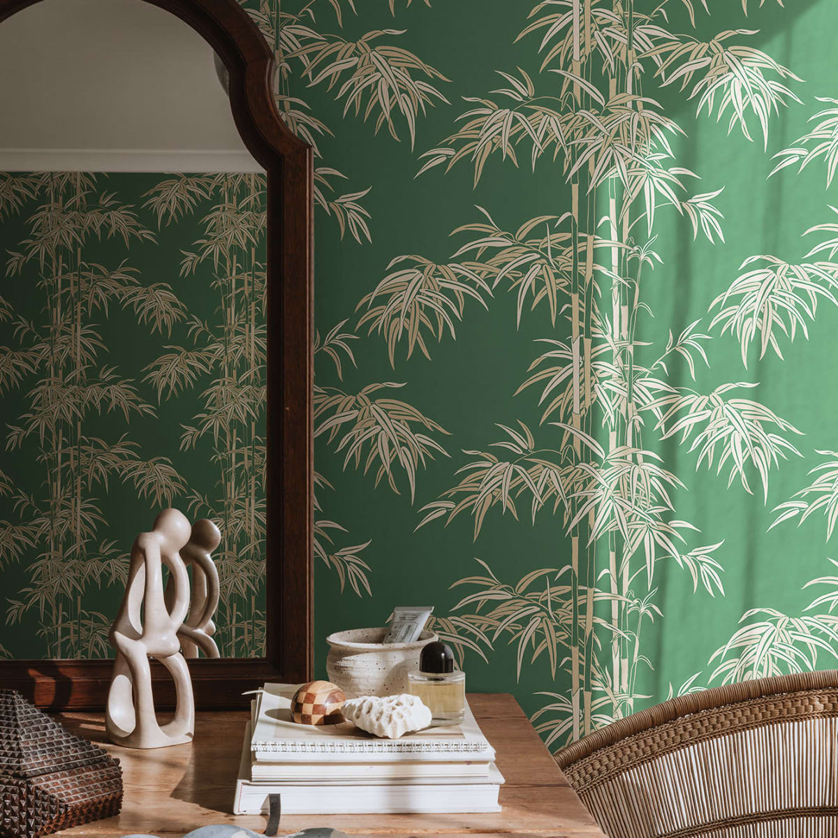 Leon Wallpaper - Green - Sandberg - S10445 - Premier Wallcovering