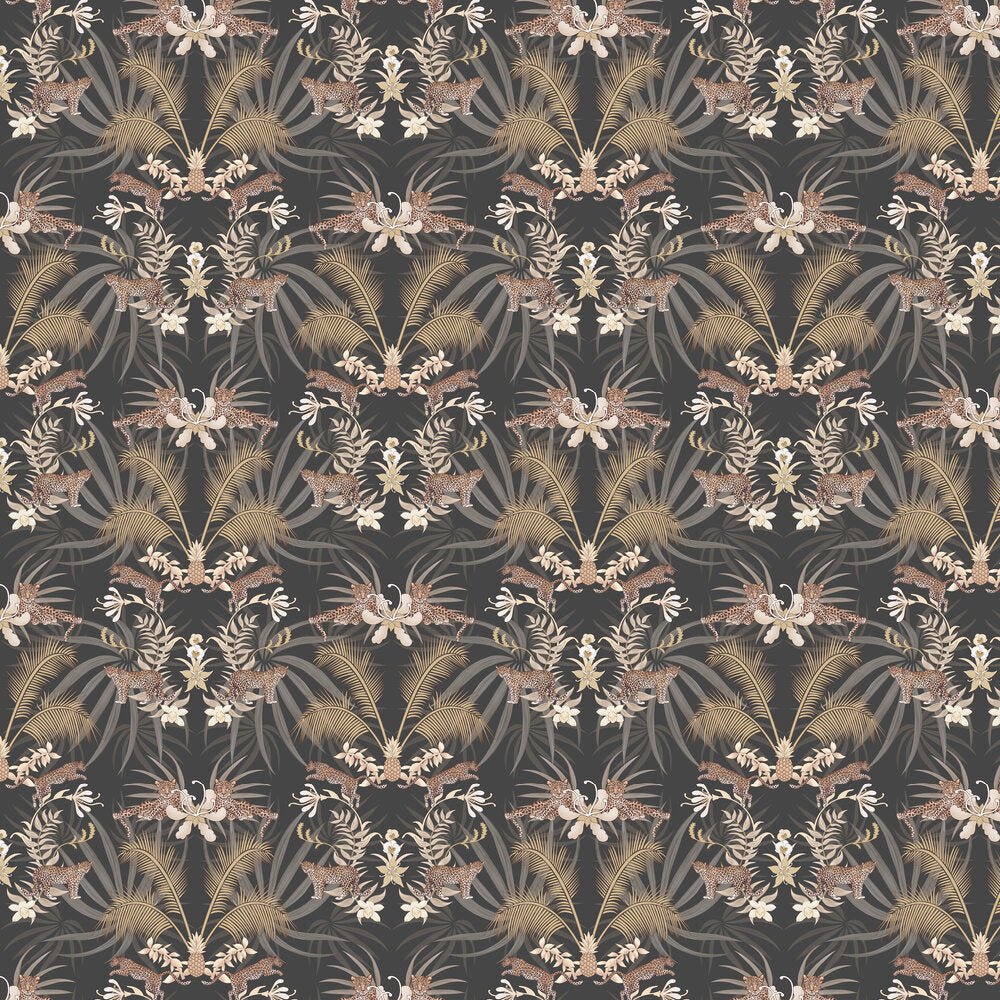 Leopard Luxe Wallpaper - Charcoal - The Graduate Collection - BWLUXECHARCOAL - Premier Wallcovering