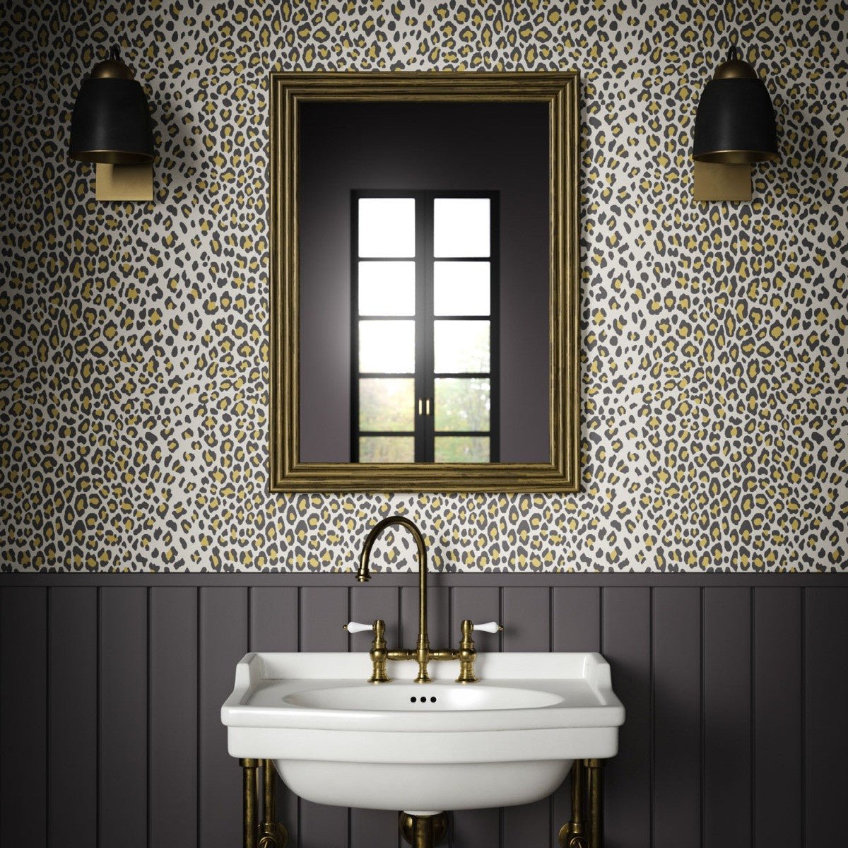 Leopard Wallpaper - Gold - Warner House - Premier Wallcovering