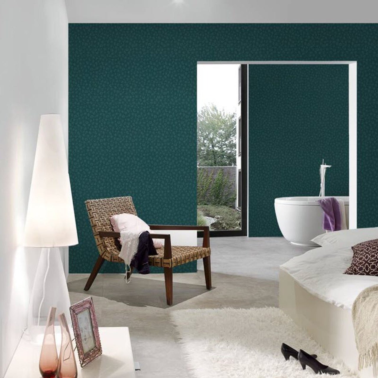 Leopard Wallpaper - Teal - A S Creation - Karl Lagerfield - 37856 - 7 - Premier Wallcovering