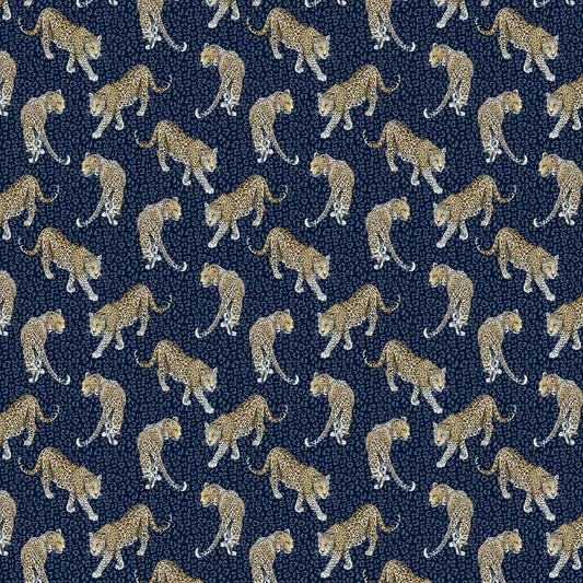 Leopard Wallpaper - Blue - The Graduate Collection - AB1LEOBLUE - Premier Wallcovering