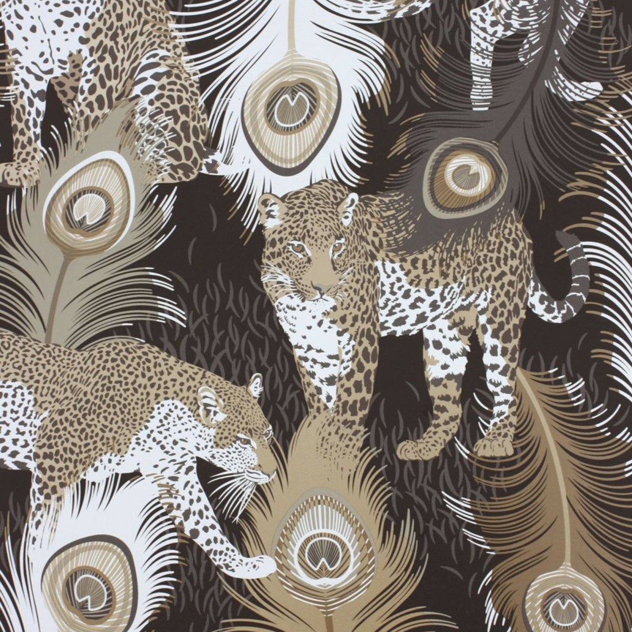 Leopardo Wallpaper - Black/Metallic Antique Gold - Matthew Williamson - W6805-02 - Premier Wallcovering