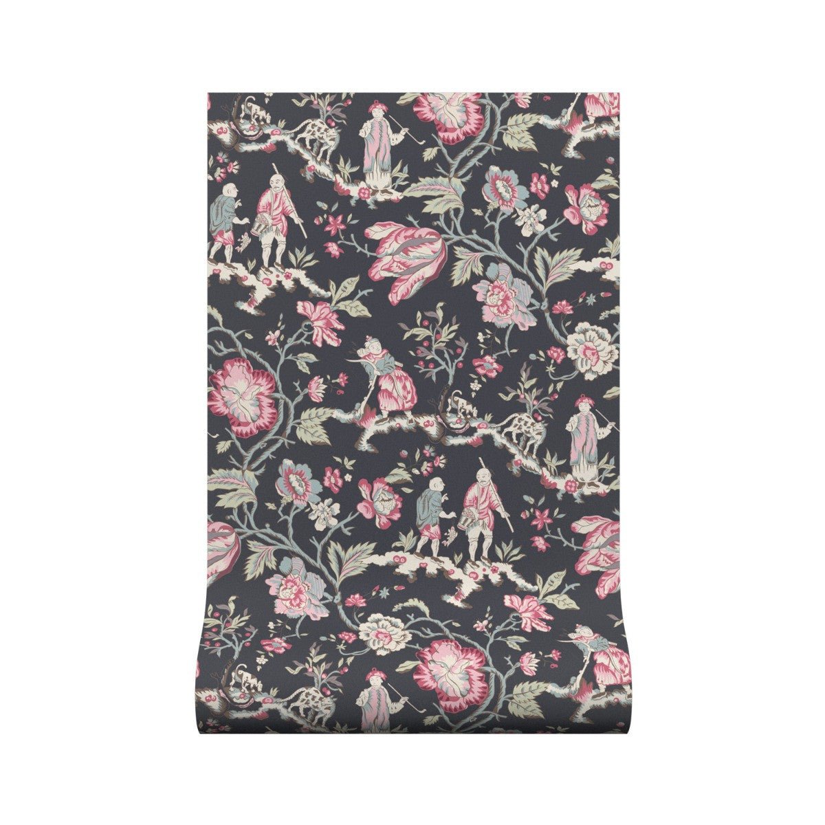 Les Pecheurs Wallpaper - Navy - Warner House - Premier Wallcovering