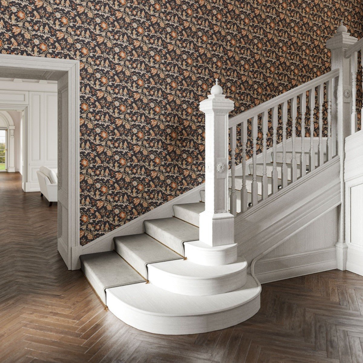 Les Pecheurs Wallpaper - Spice - Warner House - Premier Wallcovering