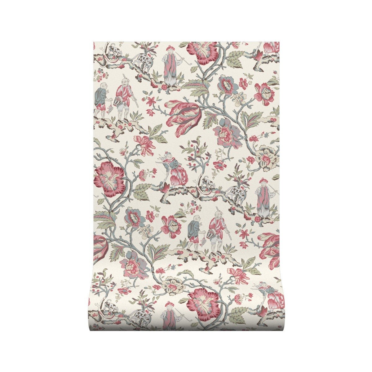 Les Pecheurs Wallpaper - Rose - Warner House - Premier Wallcovering