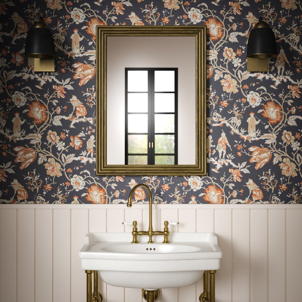 Les Pecheurs Wallpaper - Spice - Warner House - Premier Wallcovering