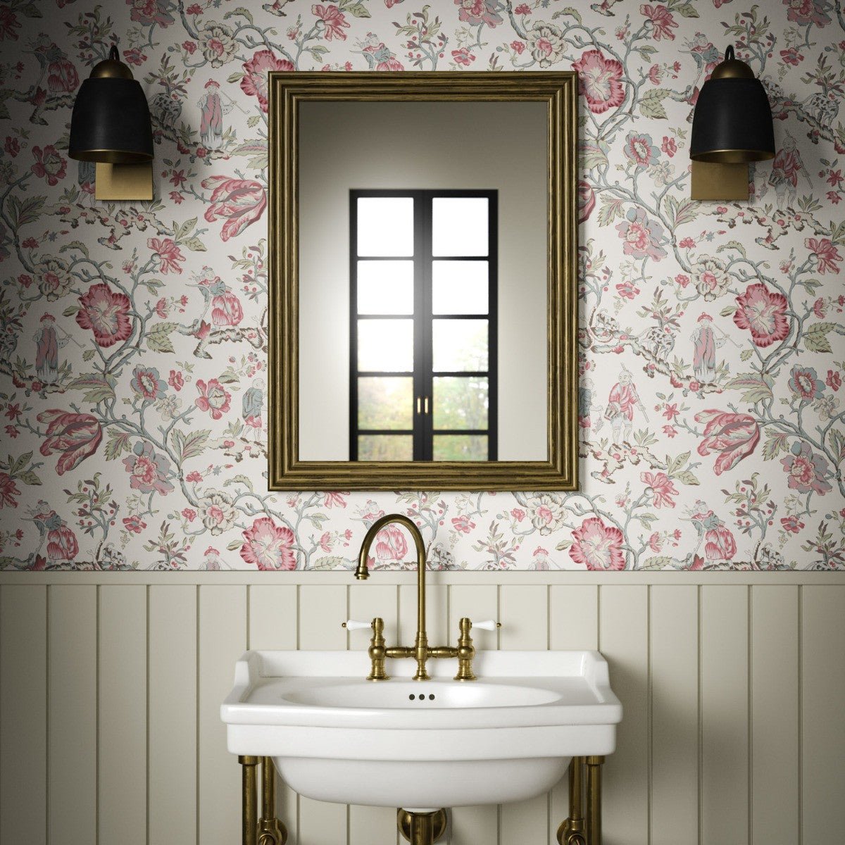 Les Pecheurs Wallpaper - Rose - Warner House - Premier Wallcovering