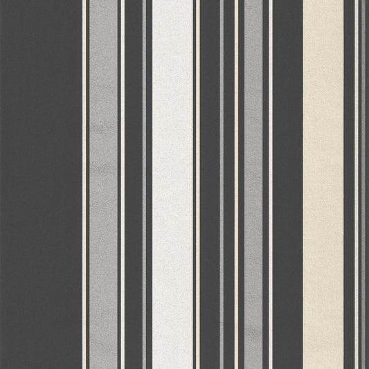Les Rayures Edison Wallpaper - Noir - Casadeco - 80649816 - Premier Wallcovering