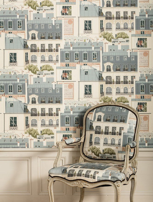 Les Toits de Paris Fabric - Vert de Gris - Manuel Canovas - 04907/01 - Premier Wallcovering