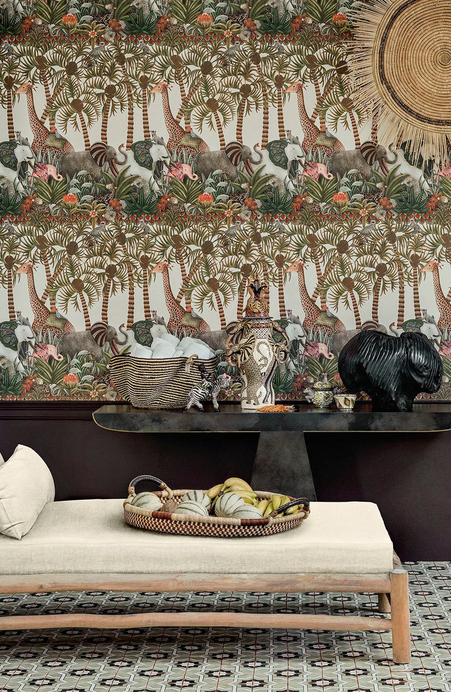 Letaba March Wallpaper - Spring Green & Ginger on Cream - 119/11046 - Cole & Son - Premier Wallcovering
