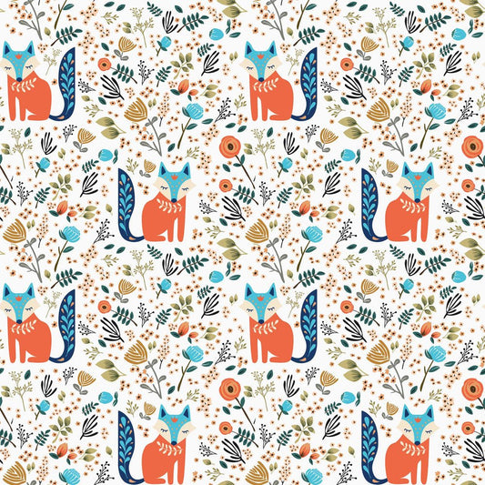 Let's Make A Den Wallpaper - Fox Orange & Sapphire Blue - Lust Home - LH900174 - Premier Wallcovering