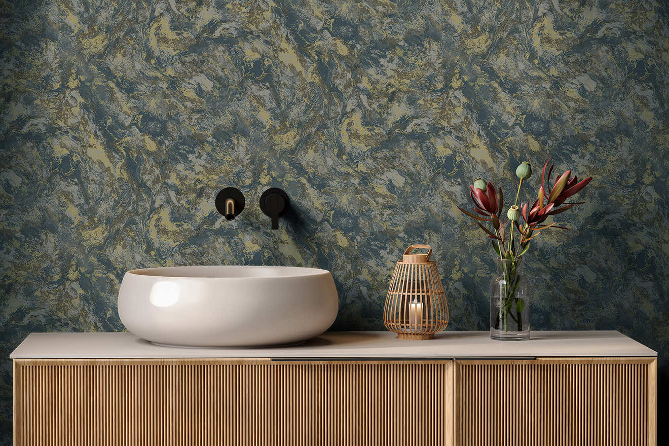 Levanto Marble Wallpaper - Teal - Holden Décor - 36293 - Premier Wallcovering