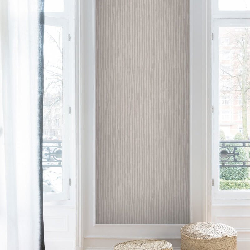 Level One Textured Stripes Metallic Wallpaper - Dark Beige - SK Filson - LV1102 - Premier Wallcovering