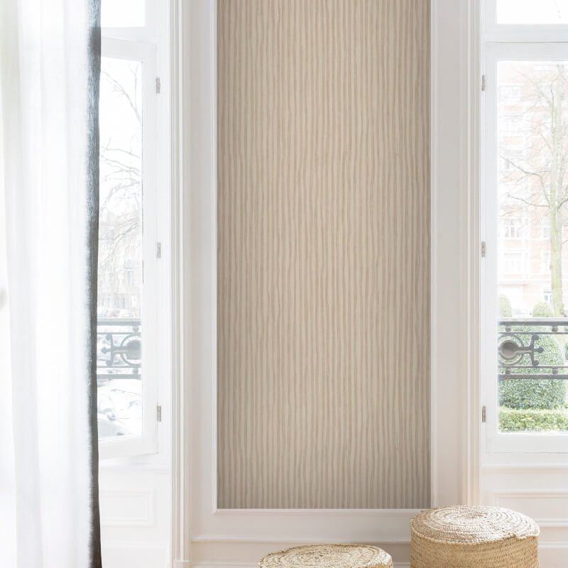 Level One Textured Stripes Metallic Wallpaper - Beige/Brown - SK Filson - LV1104 - Premier Wallcovering