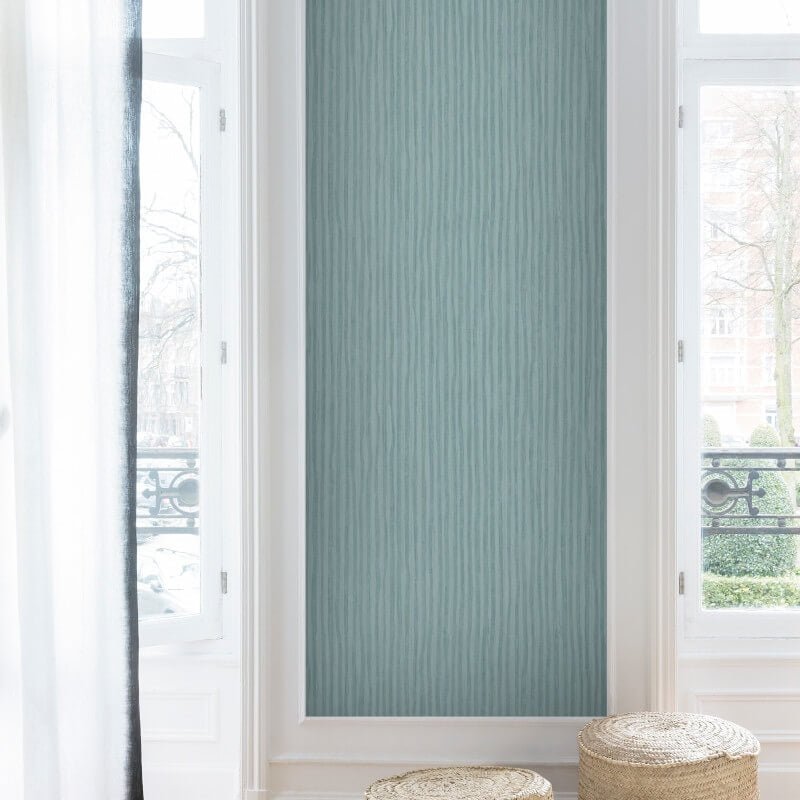 Level One Textured Stripes Metallic Wallpaper - Teal - SK Filson - LV1105 - Premier Wallcovering