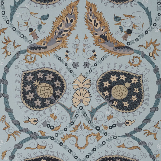 Lewis Wallpaper - Mineral Blue - Thibaut - T13214 - Premier Wallcovering