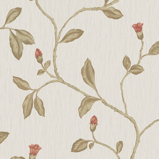 Lia Cotton Wallpaper - Red - Holden Décor - 35173 - Premier Wallcovering