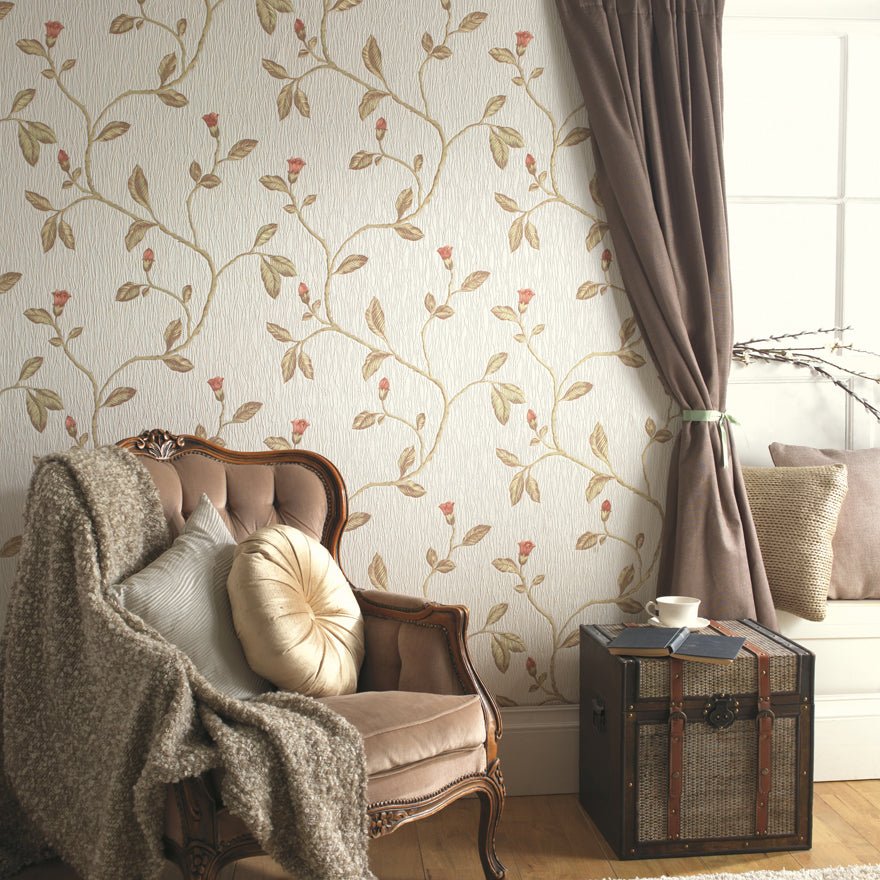 Lia Cotton Wallpaper - Red - Holden Décor - 35173 - Premier Wallcovering
